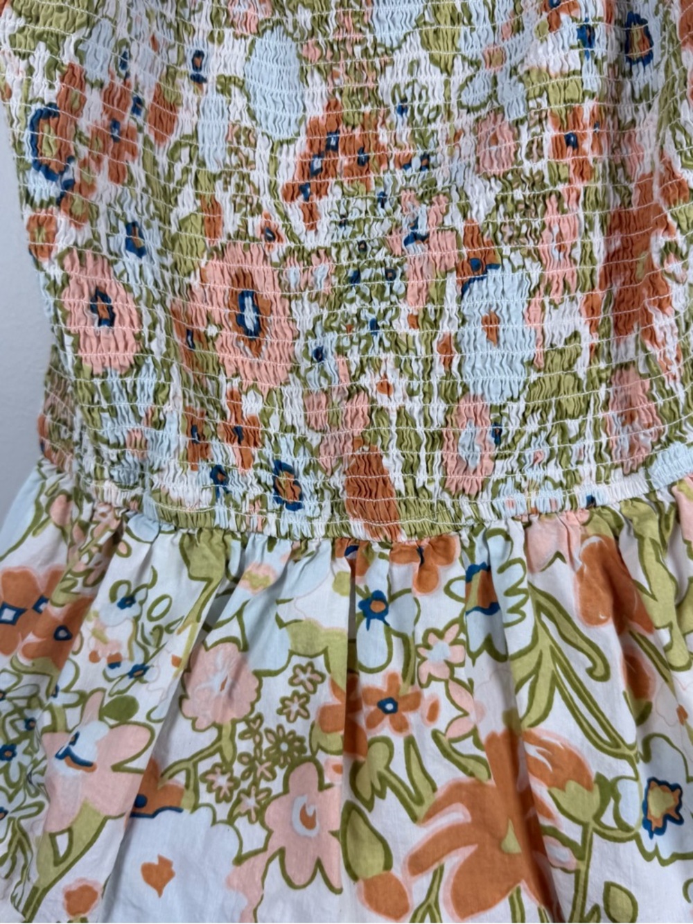 Cleobella Tamara Mini Tank Dress in Retro Floral Medium Smocked Festival Summer - Picture 5 of 11